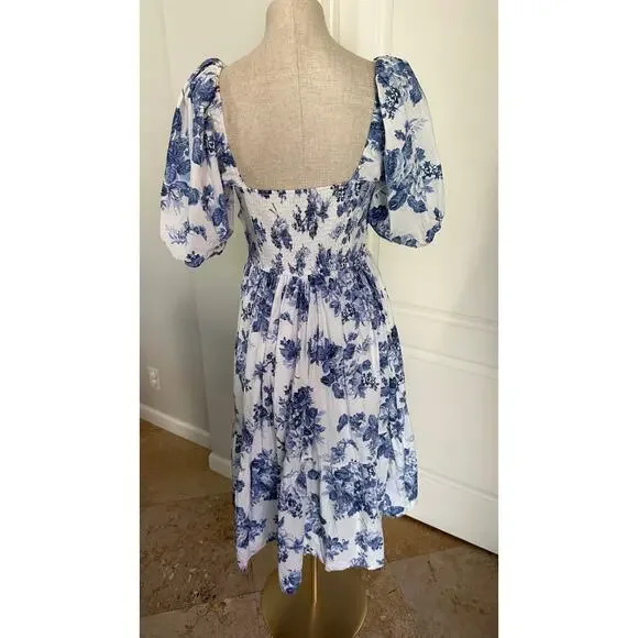 Abercrombie & Fitch Emerson Poplin Puff Sleeve Midi Dress - Picture 5 of 7